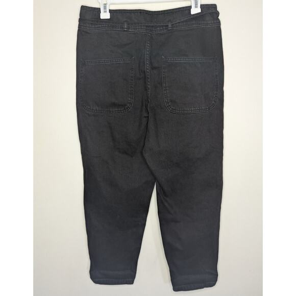 Ulla Johnson Sabi Drawstring Dropped Crotch Tapered Leg Jeans in Black, Size 2 - Picture 7 of 10